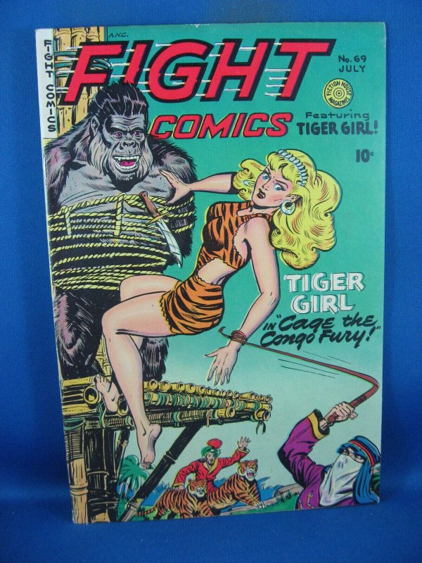 Fight Comics #69 (Fiction House, 1950), raw comic book in VF condition — front cover