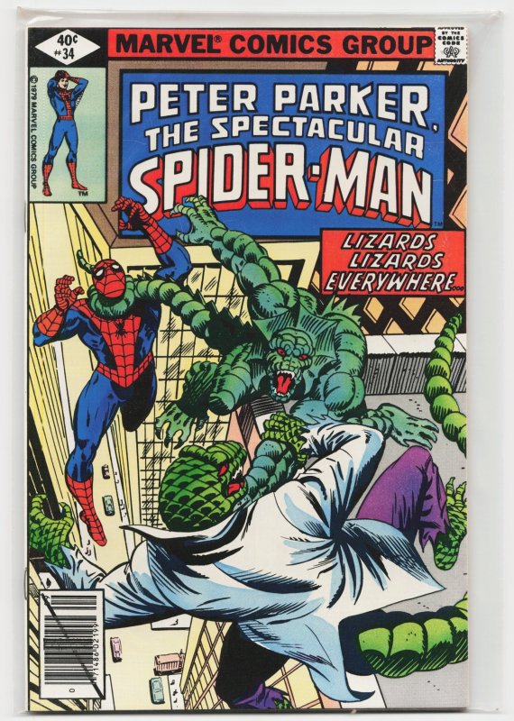 The Spectacular Spider-Man #34 (Marvel Comics, 1979), raw, ungraded comic book — front cover