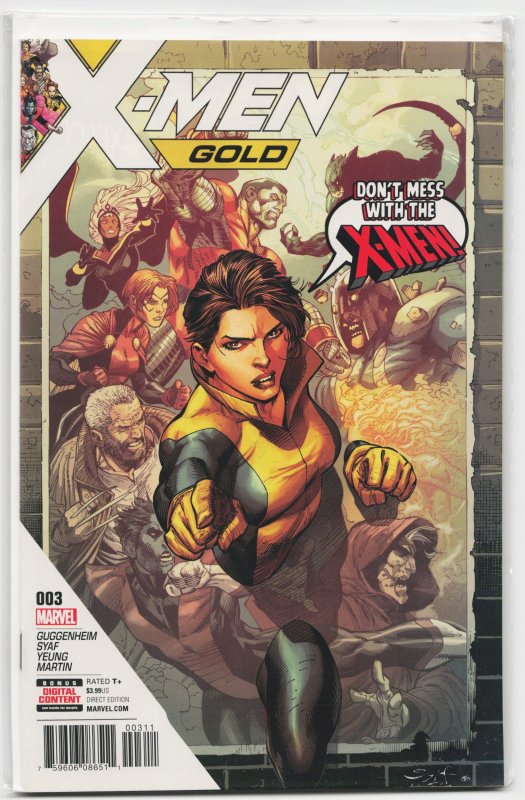X-Men: Gold #3 (Marvel Comics, 2017), raw, ungraded comic book — front cover