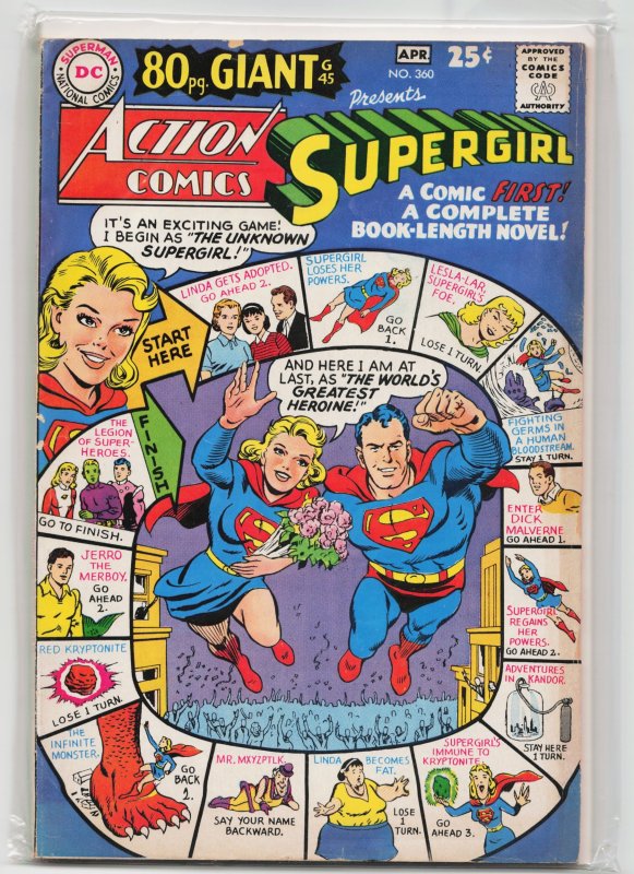 Action Comics #360 (DC Comics, 1968), raw, ungraded comic book — front cover