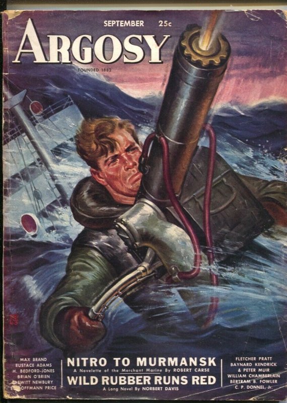 Argosy 9/1943-Popular--First Bed-sheet Issue-format Change-Rafael DeSoto-pulp..., raw, ungraded comic book — front cover