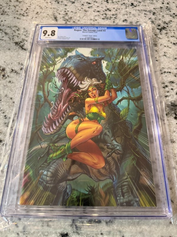 Rogue the Savage Land #3 (Marvel Comics, 2025), CGC 9.8 graded comic book, Universal Blue label — front cover in its holder