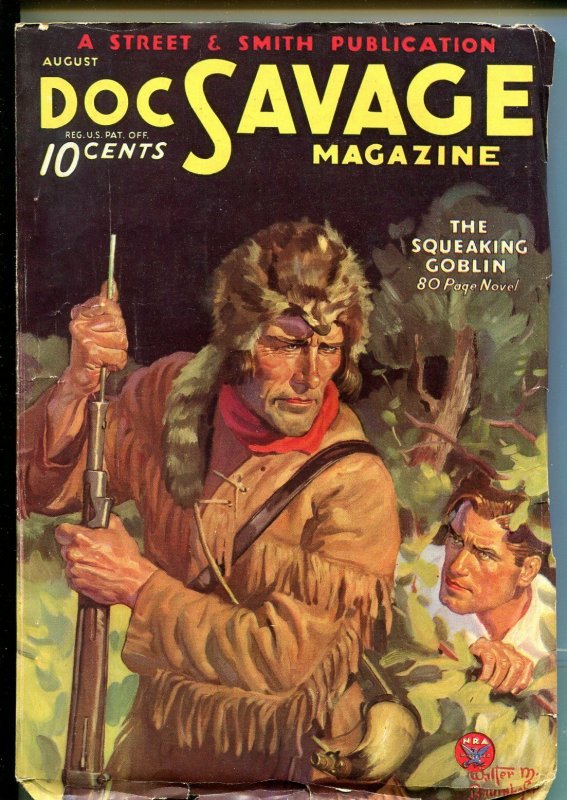 DOC Savage 08/1934-18TH Issue-Squeaking Goblin-Baumhofer COVER-good+ (Street & Smith, 1934), raw, ungraded comic book — front cover