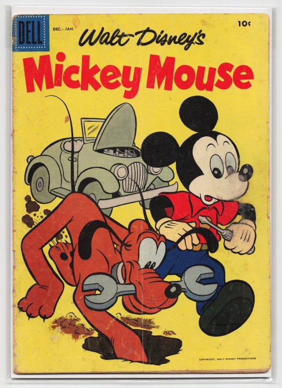 Mickey Mouse #57 (Dell, 1957), raw, ungraded comic book — front cover