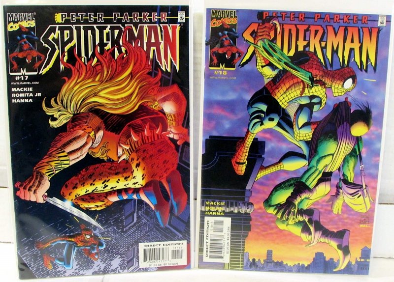 Peter Parker Spider-Man Lot of 2 #17, 18 (2000) Marvel 9.4 NM Comic Books (Marvel Comics, 2000), raw comic book in NM 9.4 condition — front cover