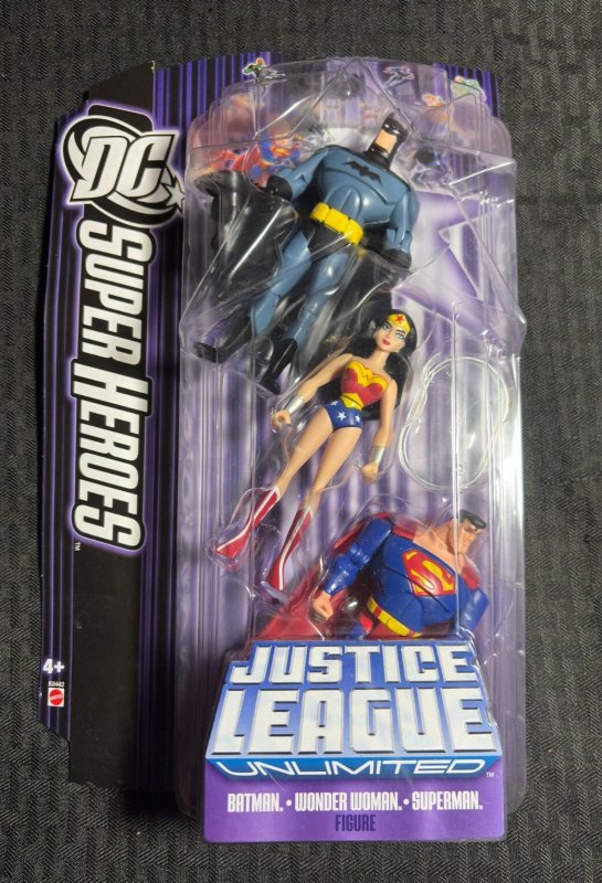 2007 Justice League Unlimited 3-Pack MOC C-6.5 Batman Superman Wonder Woman (2007), raw comic book in 6.5 condition — front cover