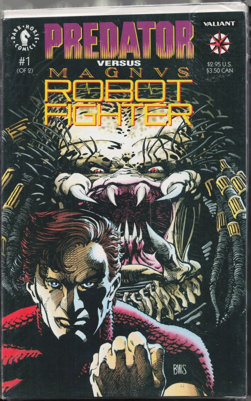 Predator vs. Magnus Robot Fighter #1 (Dark Horse Comics, 1992), raw, ungraded comic book — front cover