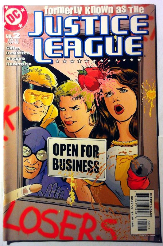 Formerly Known as Justice League #2 (DC Comics, 2003), raw, ungraded comic book — front cover