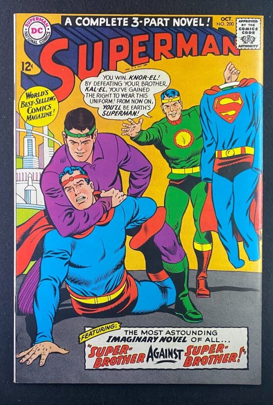 Superman #200 (DC Comics, 1939), raw comic book in VF 8.0 condition — front cover