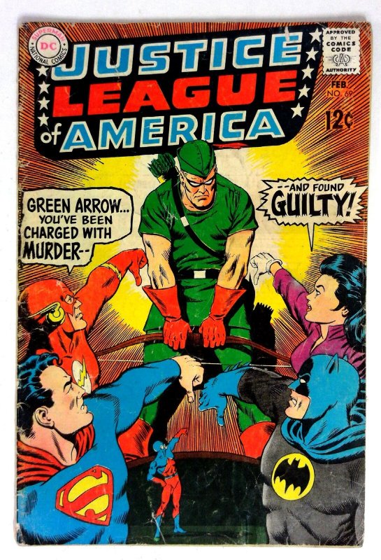 Justice League of America #69 (DC Comics, 1969), raw comic book in VG condition — front cover