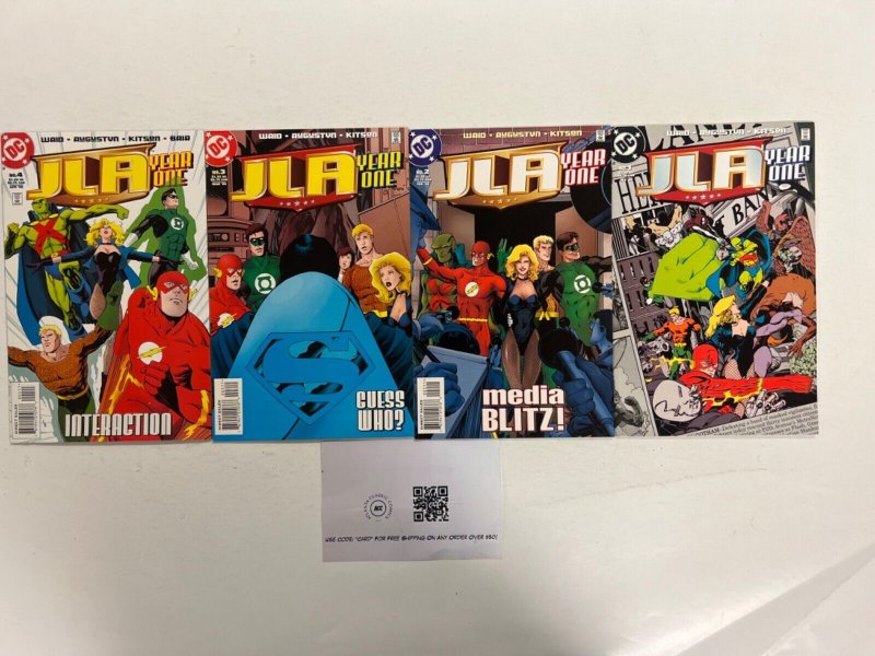 4 JLA DC Comic Books # 1 2 3 4 Batman Superman Wonder Woman Robin 37 JS44, raw, ungraded comic book — front cover