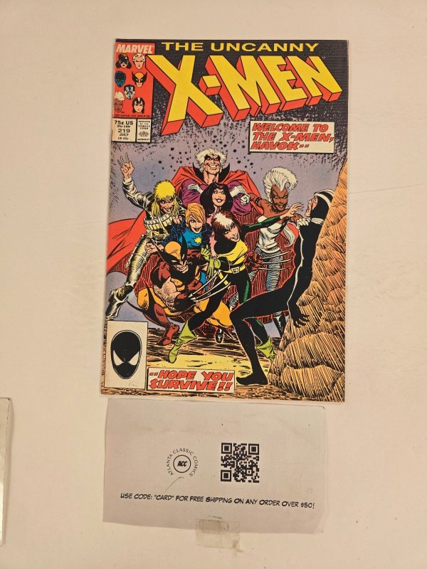 Uncanny X-Men #219 (Marvel Comics), raw comic book in NM condition — front cover