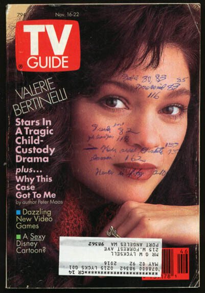 Mag: TV Guide 11/16/1991-Valerie Bertinelli/david Brinkley G, raw, ungraded comic book — front cover