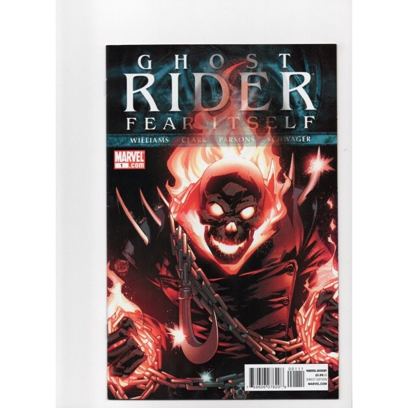 Ghost Rider Fear Itself #1 (Marvel Comics, 2011), raw comic book in VF/NM 9.0 condition — front cover