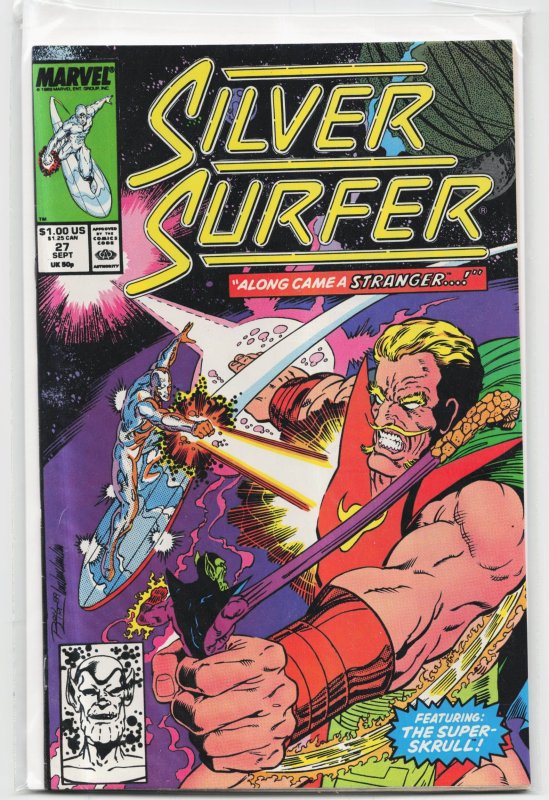 Silver Surfer #27 (Marvel Comics, 1989), raw, ungraded comic book — front cover