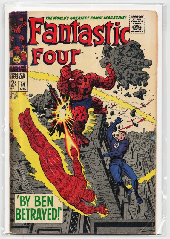 Fantastic Four #69 (Marvel Comics, 1967), raw, ungraded comic book — front cover