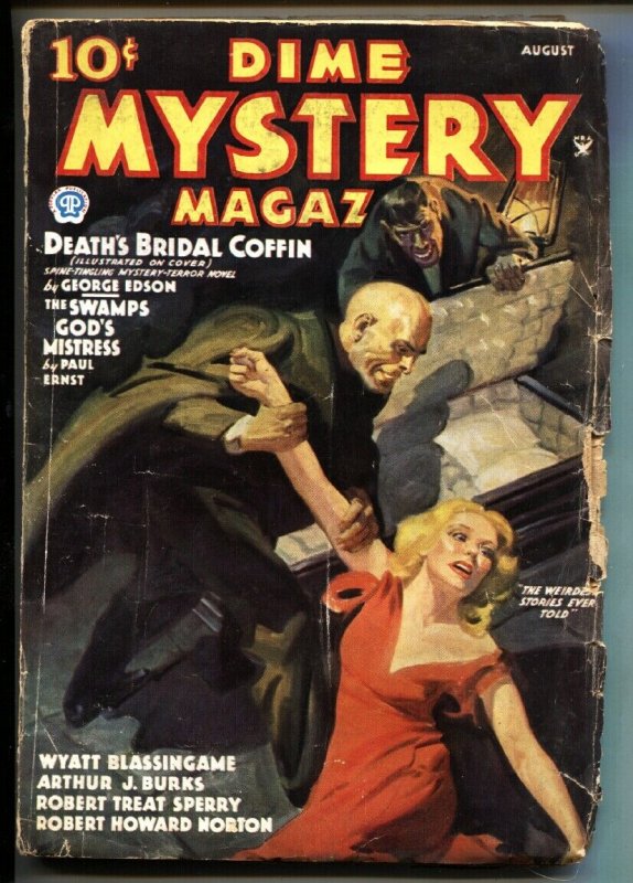 Dime Mystery 8/1935--Baumhofer Cover-Weird MENACE-SPICY-SAUCY-vg, raw, ungraded comic book — front cover