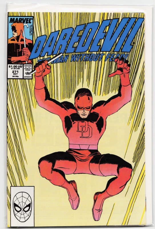 Daredevil #271 (Marvel Comics, 1989), raw, ungraded comic book — front cover