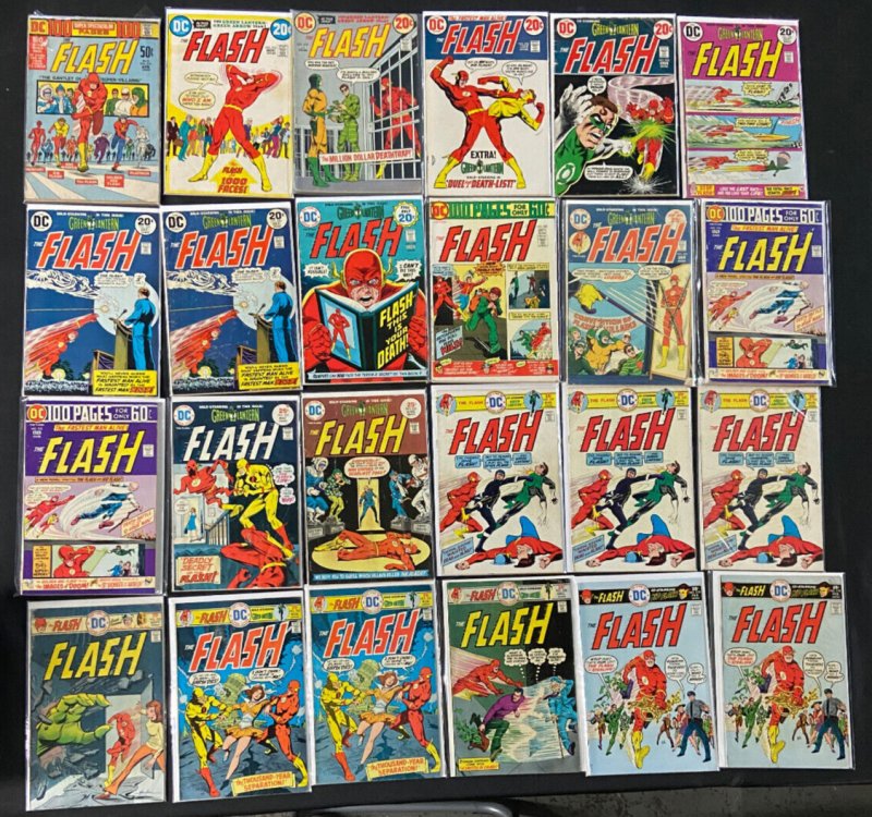 DC Bronze Age Flash 54 Comics Lot (4.0-8.0) Reverse Flash JLA (DC Comics), raw comic book in 4.0 condition — front cover