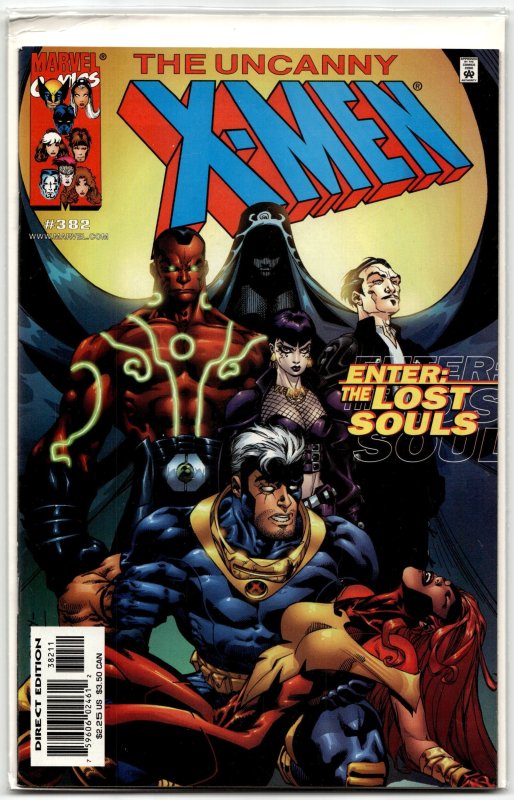The Uncanny X-Men #382 (Marvel Comics, 2000), raw, ungraded comic book — front cover
