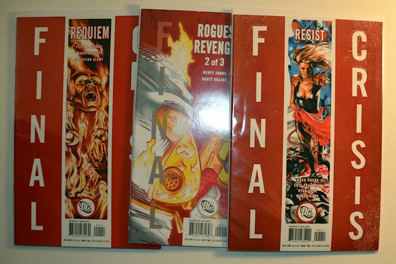 2008 Final Crisis Lot of 3 #Requiem 1, Resist, Revenge 2B DC 1st Print Comics (DC Comics, 2008), raw, ungraded comic book — front cover