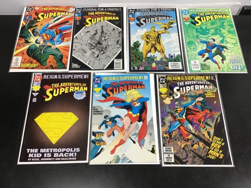 7pc Adventures of Superman Lot (9.0) #497-503!! 1993 (1993), raw comic book in 9.0 condition — front cover