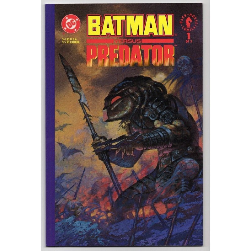 Batman vs Predator Prestige #1 (DC Comics, 1991), raw comic book in VF/NM 9.0 condition — front cover