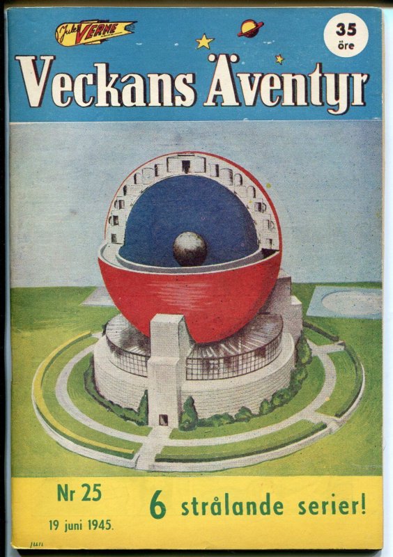 Jules Verne Veckans Aventyr Vol.6 #25 (1945), raw comic book in VF condition — front cover