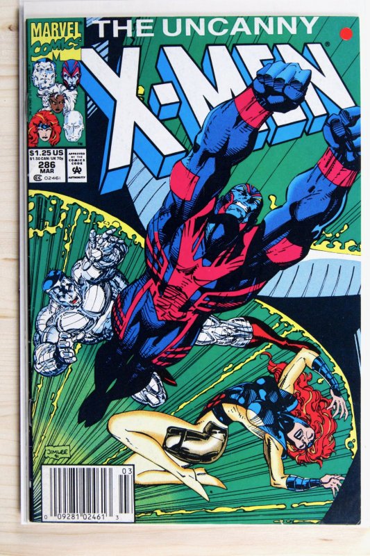 The Uncanny X-Men #286 (Marvel Comics, 1992), raw comic book in VF- 7.5 condition — front cover