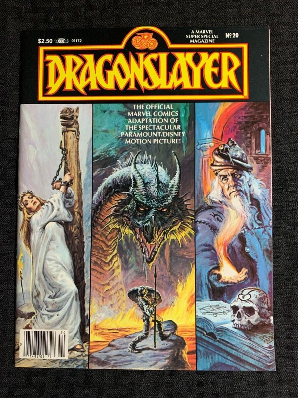 1981 Dragonslayer Marvel Super Special #20 (1981), raw comic book in 7.0 condition — front cover