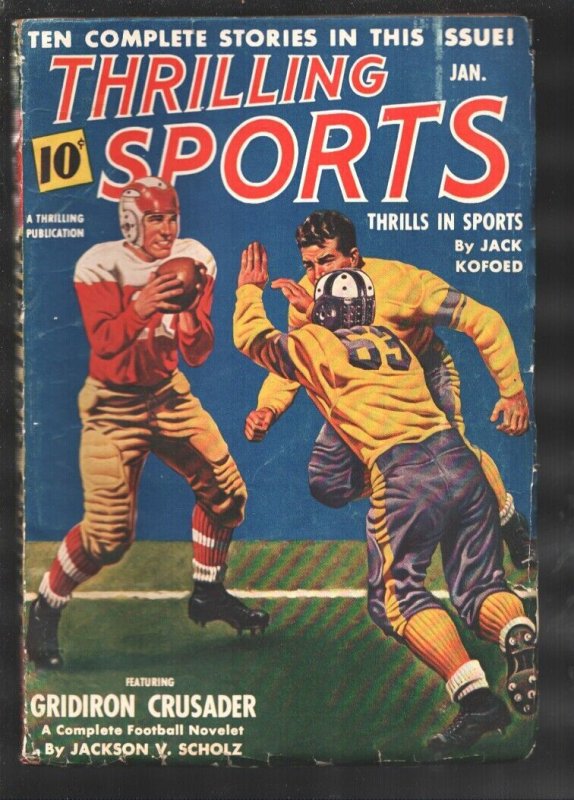 Pulp: Thrilling Sports-1/1941-Football Cover-Boxing-tennis-golf-polo-hockey ..., raw, ungraded comic book — front cover