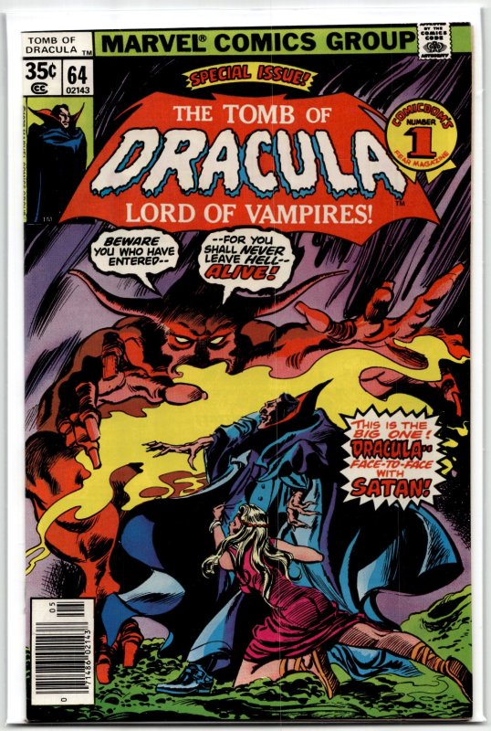 Tomb of Dracula #64 (Marvel Comics, 1978), raw, ungraded comic book — front cover