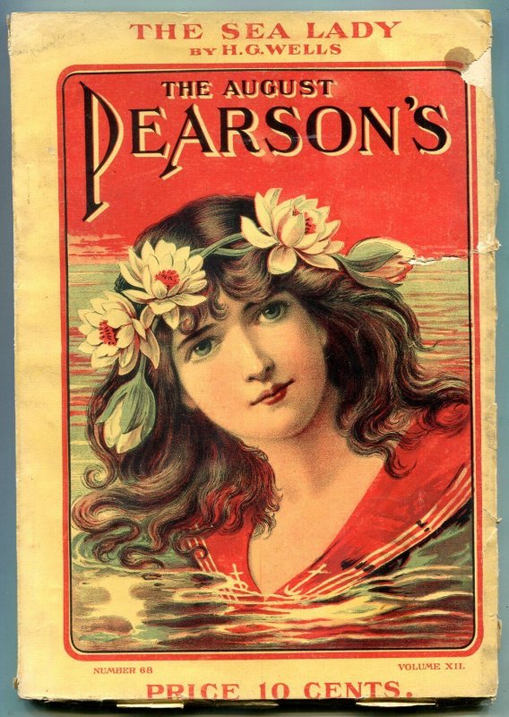 Pulp: Pearson's Pulp Magazine August 1901- Sea Lady HG Wells- Hogan the Hobo, raw, ungraded comic book — front cover