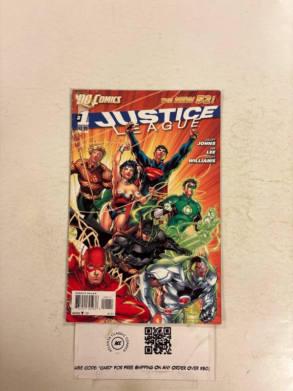 Justice League #1 (DC Comics), raw comic book in FN condition — front cover