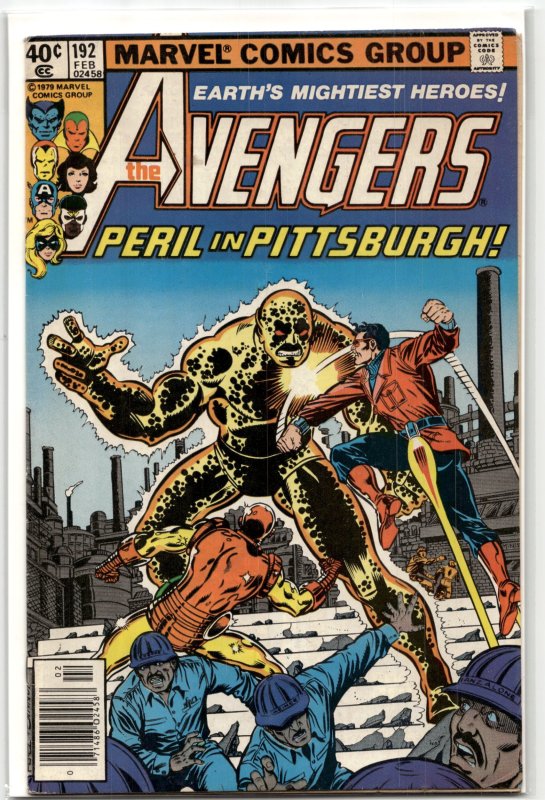 The Avengers #192 (Marvel Comics, 1980), raw, ungraded comic book — front cover
