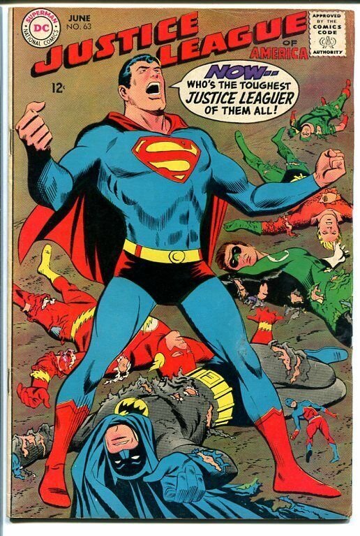 Justice League of America #63 (DC Comics, 1968), raw comic book in FN condition — front cover