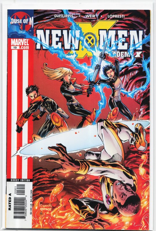 New X-Men #19 (Marvel Comics, 2005), raw, ungraded comic book — front cover