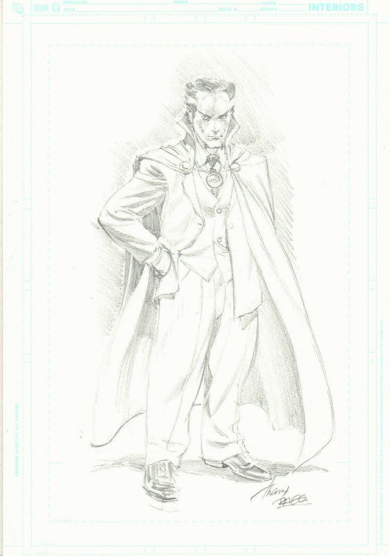 Ra's al Ghul Pencil Drawing - art by Rags Morales, raw, ungraded comic book — front cover
