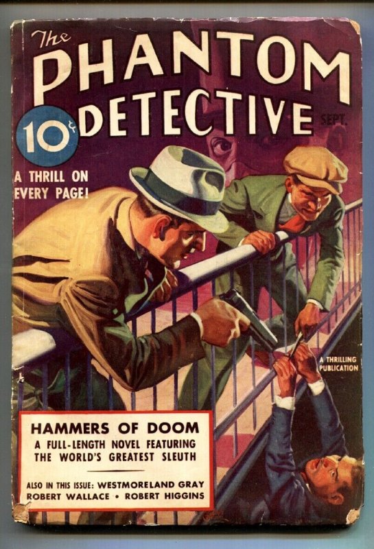 Phantom Detective 9/1937-Thrilling-hero Pulp-crime-mystery-vg, raw, ungraded comic book — front cover