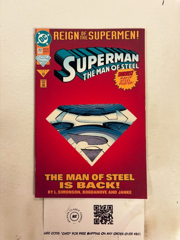 Superman Man of Steel #22 (DC Comics), raw comic book in NM condition — front cover