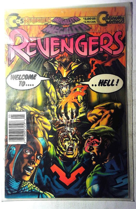 Revengers Featuring Megalith #5 (1989), raw, ungraded comic book — front cover