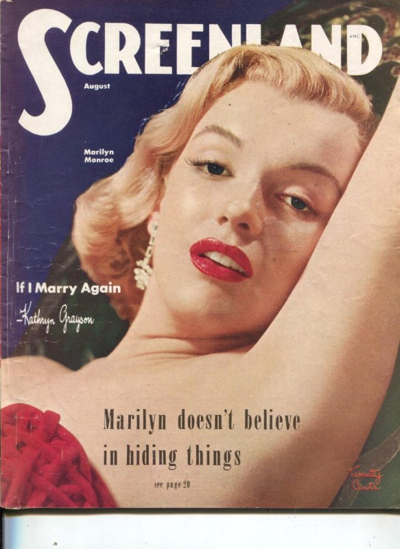 MAG: Screen Play-Marilyn Monroe-Victor Mature-Zsa Zsa Gabor-Aug-1952, raw, ungraded comic book — front cover