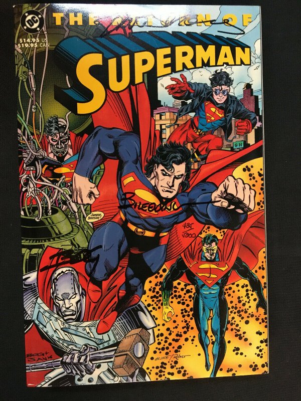 Return of Superman Tpb Signed Dan Jurgens, Brett Breeding, Jon Bogdanove + Cert., comic book — front cover in its holder