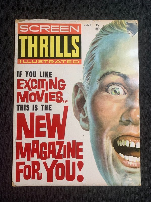 1962 Screen Thrills Illustrated Magazine #1 (1962), raw comic book in VG- 3.5 condition — front cover