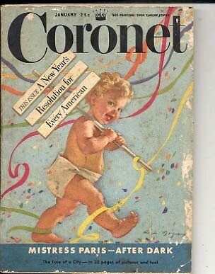 Mag: Coronet-1/1950-Will Rogers/jules Verne/paris VG, raw comic book in VG condition — front cover
