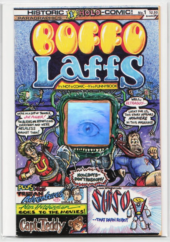 Boffo Laffs #1 (1986), raw, ungraded comic book — front cover