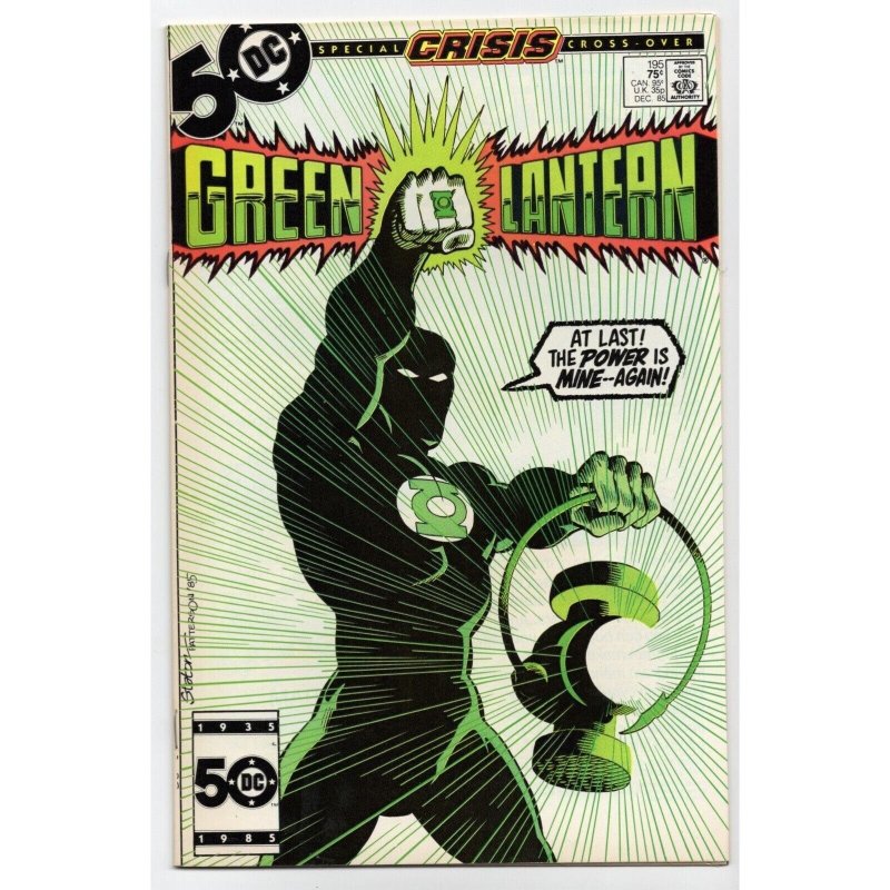 Green Lantern #195 (DC Comics, 1985), raw comic book in VF/NM 9.0 condition — front cover