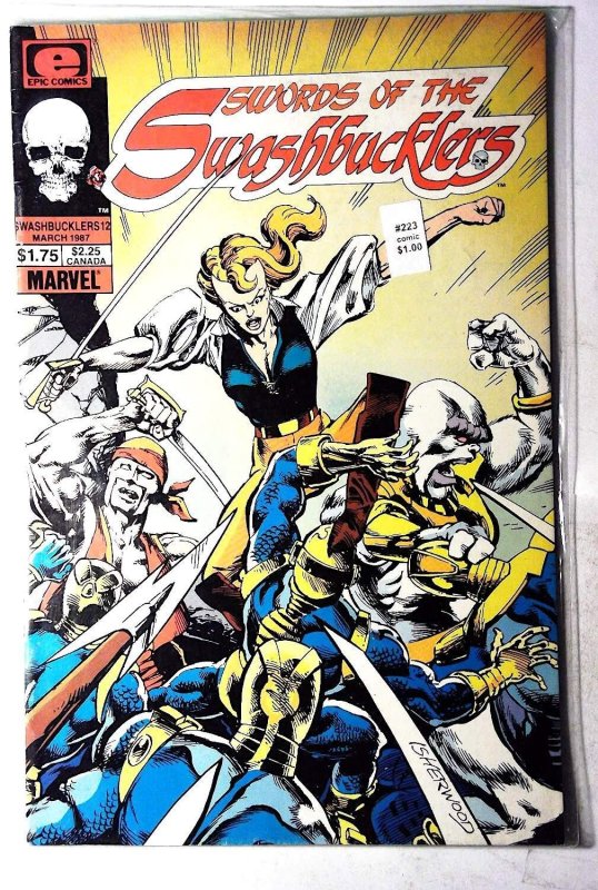 Swords of the Swashbucklers #12 (1987), raw, ungraded comic book — front cover