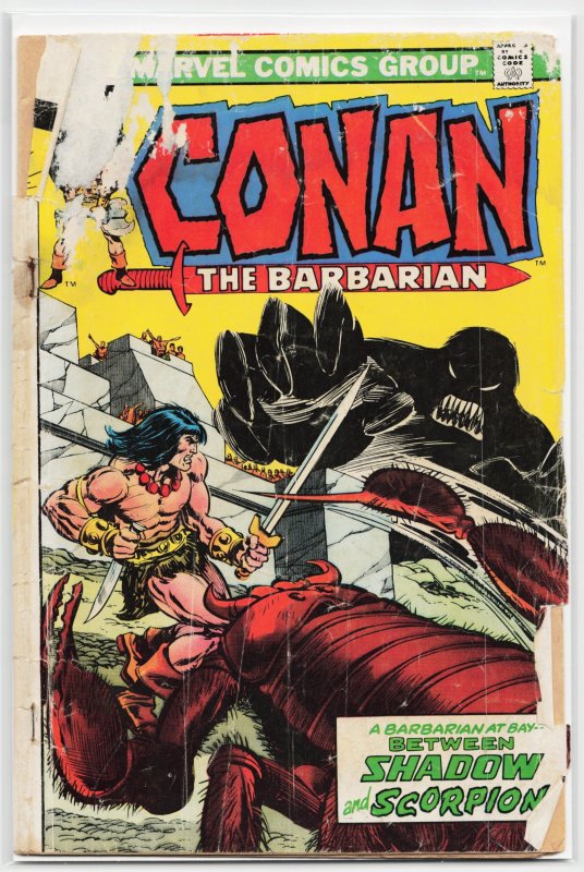 Conan the Barbarian #55 (Marvel Comics, 1975), raw, ungraded comic book — front cover
