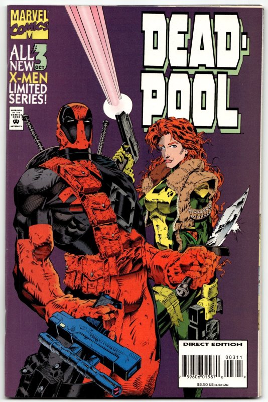 Deadpool #3 (Marvel Comics, 1994), raw, ungraded comic book — front cover